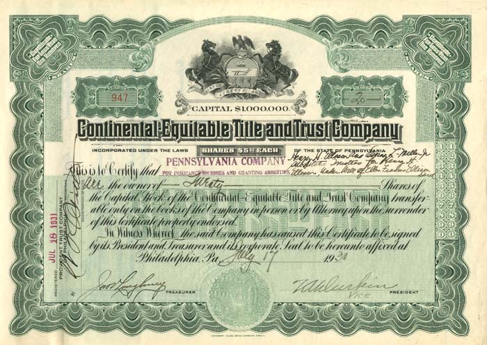 Continental-Equitable Title and Trust Co.